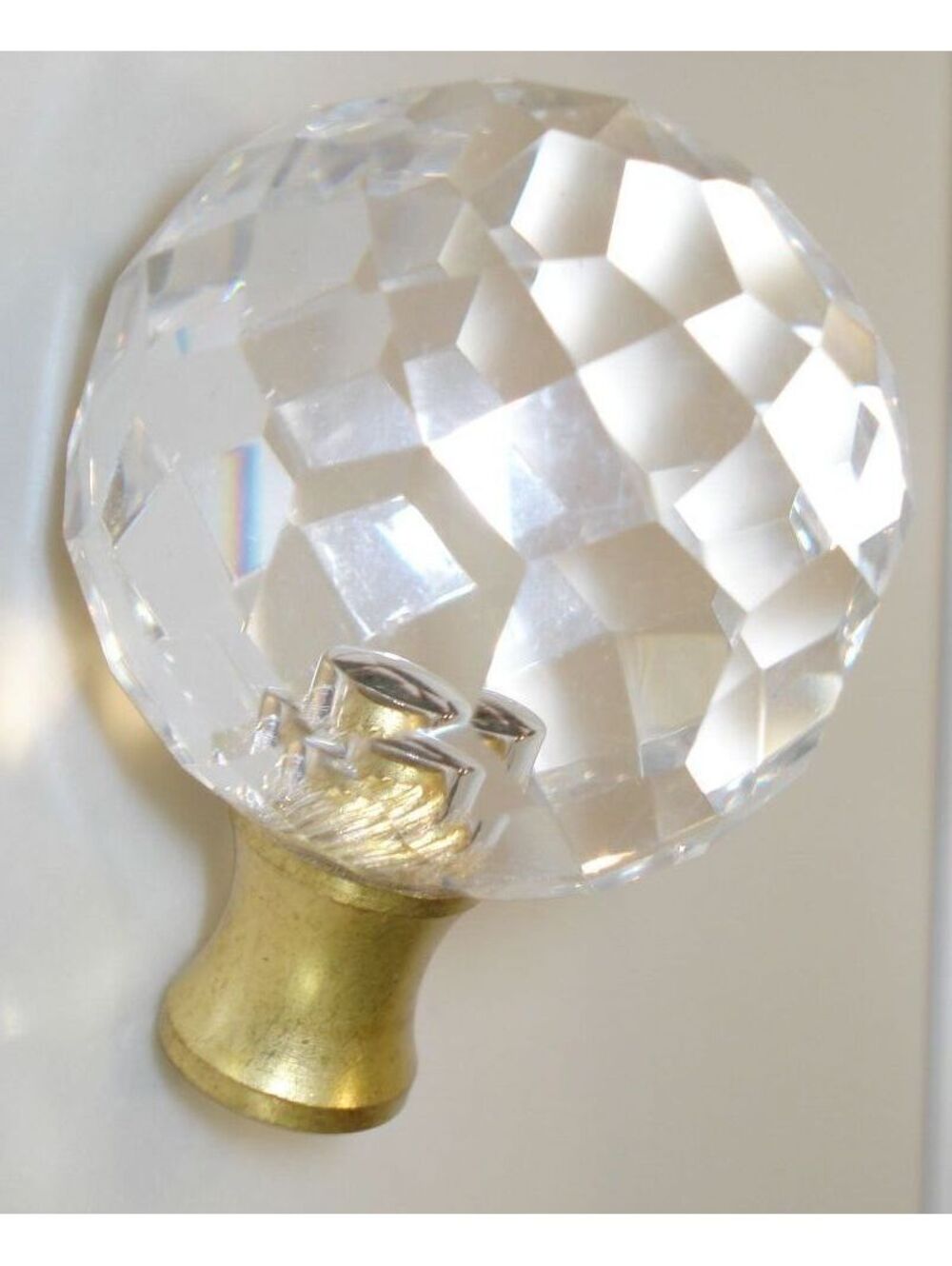 Vintage Cut Crystal Faceted Round Finial for Lamp Possibly Waterford - Picture 3 of 5